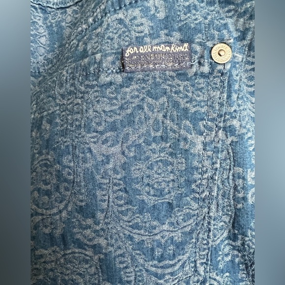 7 For All Mankind Moroccan Blue Jacquard Skinny Jeans - Size 29 - Picture 11 of 11
